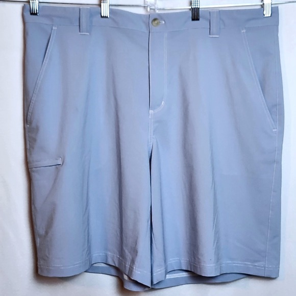 COLUMBIA PFG OMNI-SHIELD LIGHTWEIGHT HYBRID FISHING SHORTS MENS 42 LIGHT BLUE - Picture 1 of 10